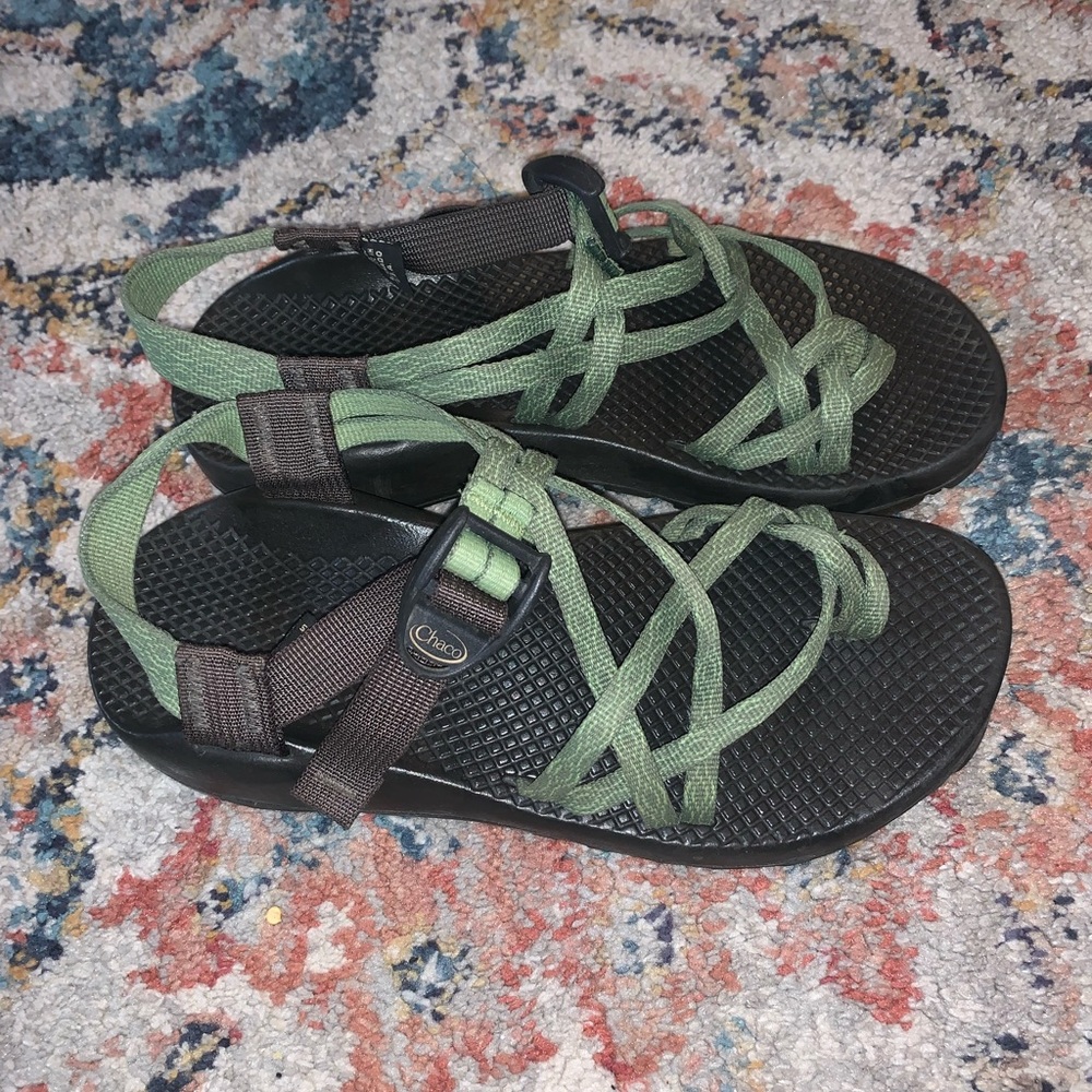 Chaco ZX/2 Green Double Strap Toe Loop Vibram Sandals